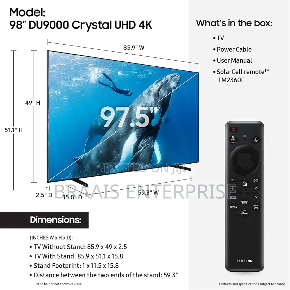 Samsung 98 Inch HDR Smart Led Tv