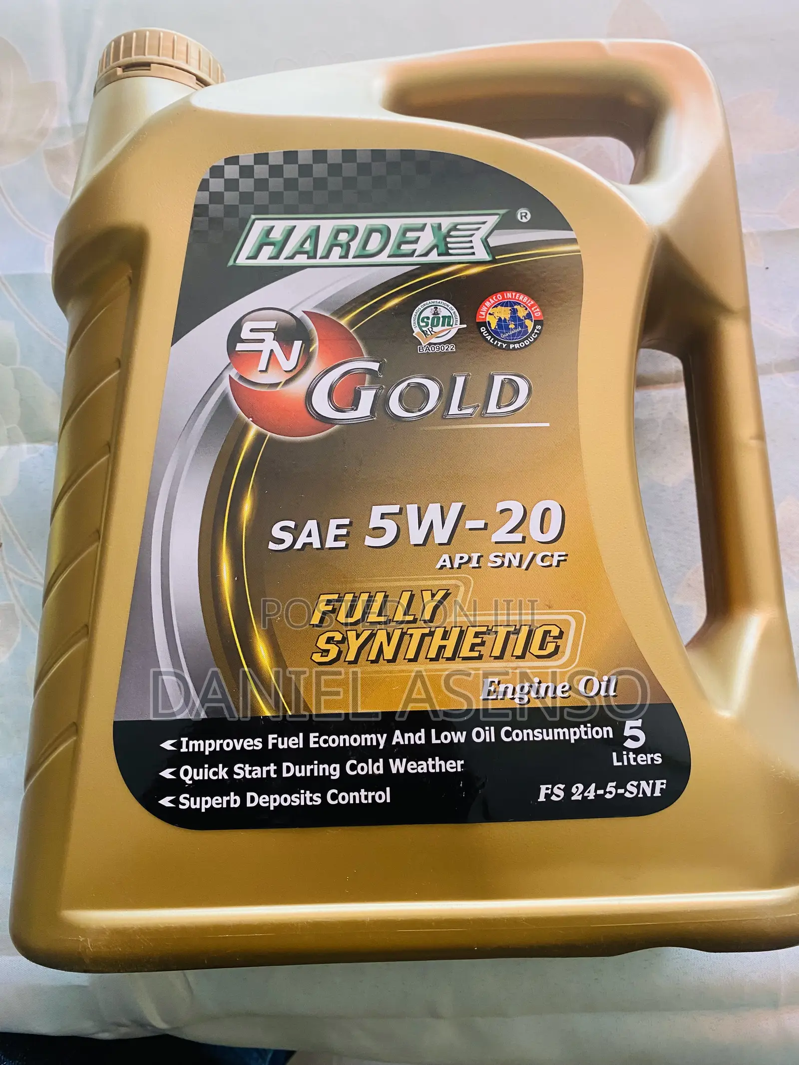 Hardex Gold Sae 5w-20 Api Sn/Cf Fully Synthetic Engine Oil.