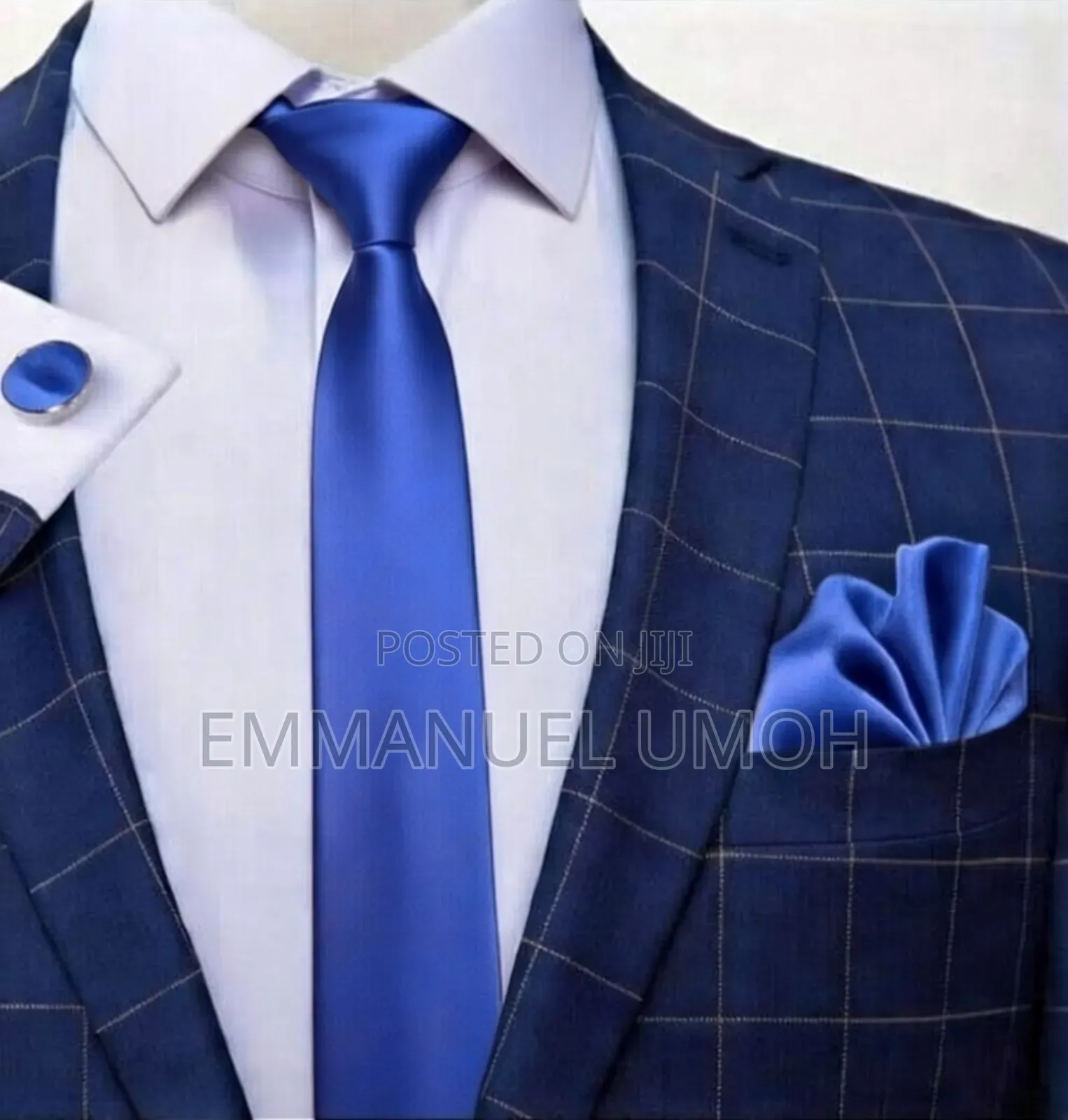 Classy Long Ties With Cufflinks and Pocket Square