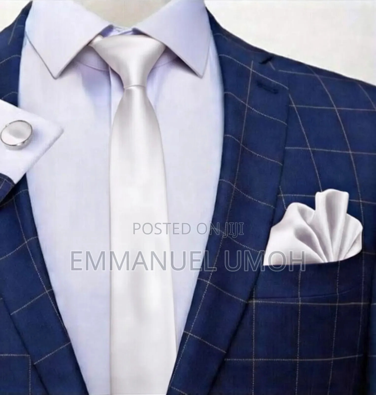 Classy Long Ties With Cufflinks and Pocket Square