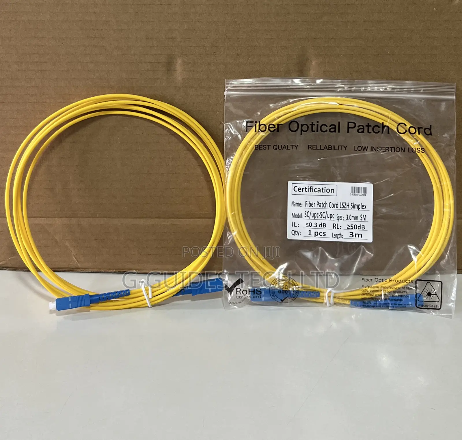 3m Sc Fiber Patch Cord Single-Mode Simplex Cable