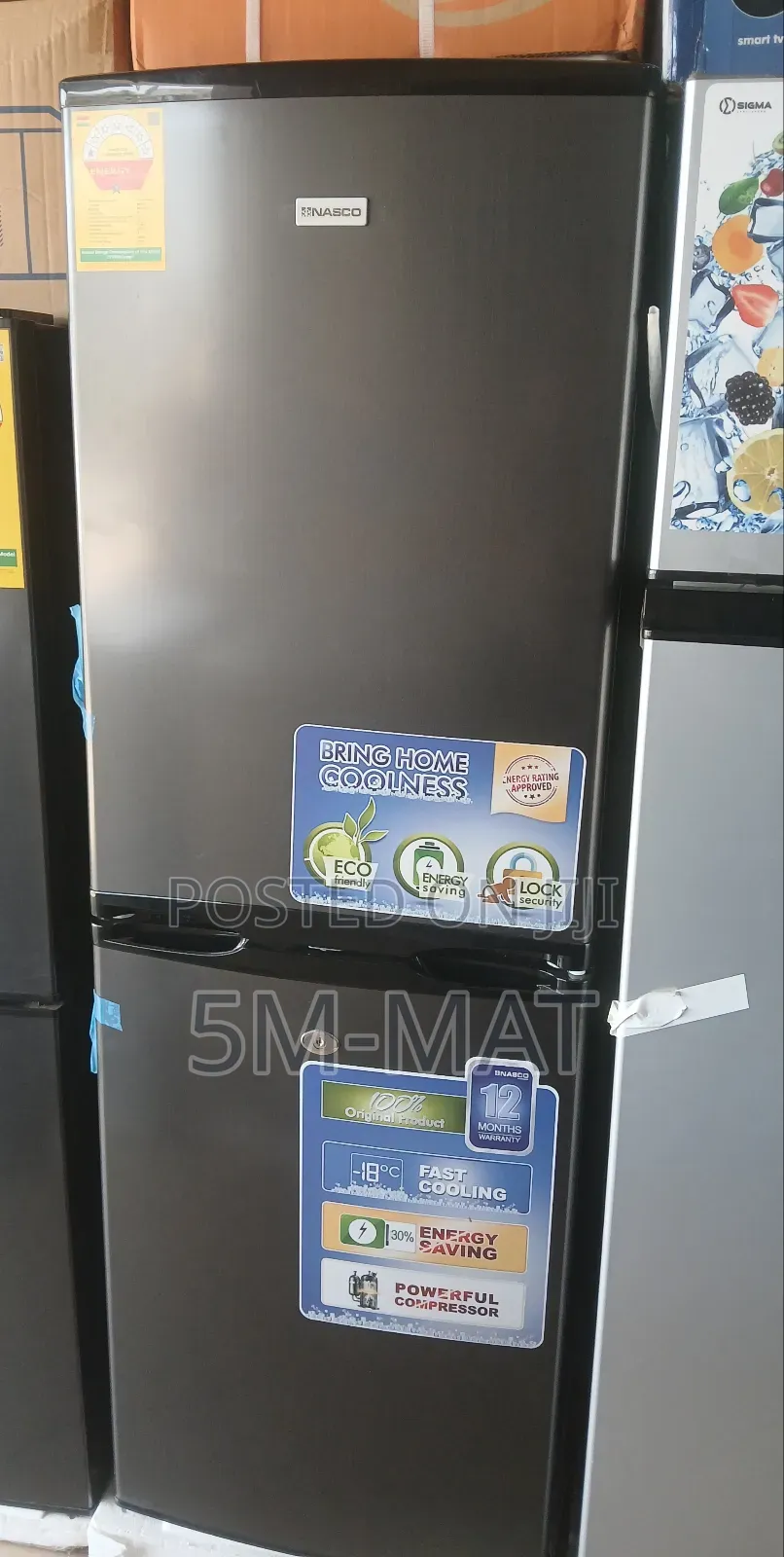 Dark Gray 142l Double Door Bottom Freezer Fridge Nasd2-20