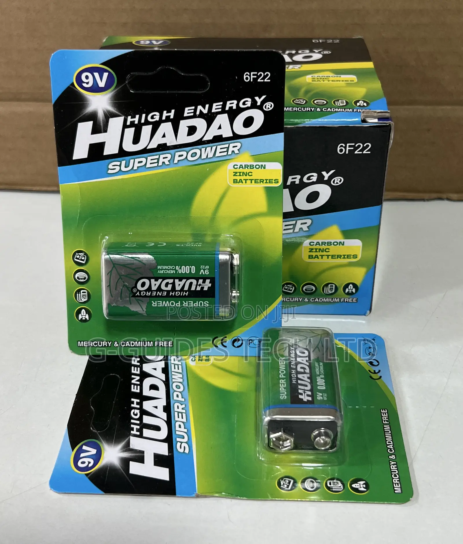 9v Battery, Huadao Super Power 9v Carbon Zinc Battery