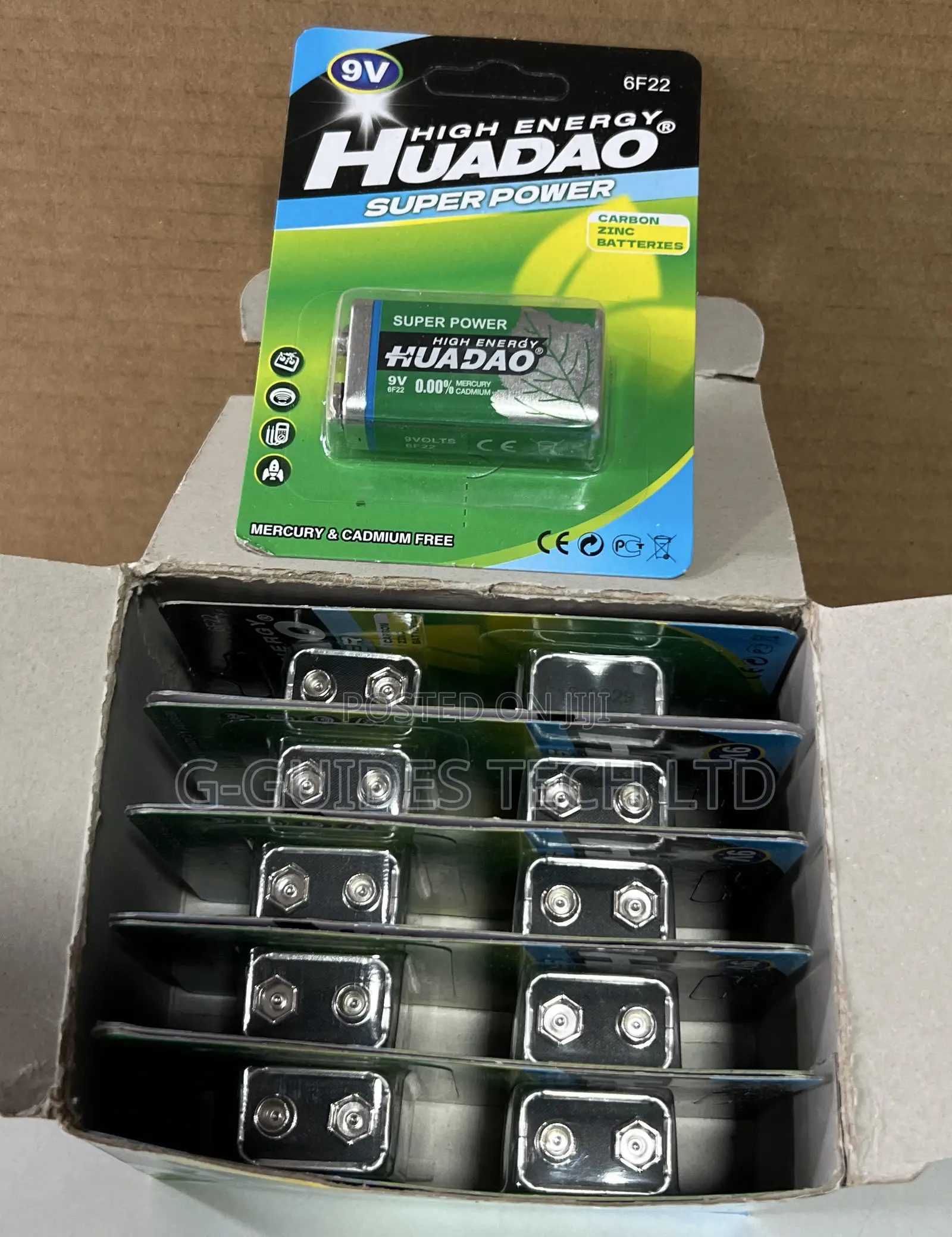 9v Battery, Huadao Super Power 9v Carbon Zinc Battery