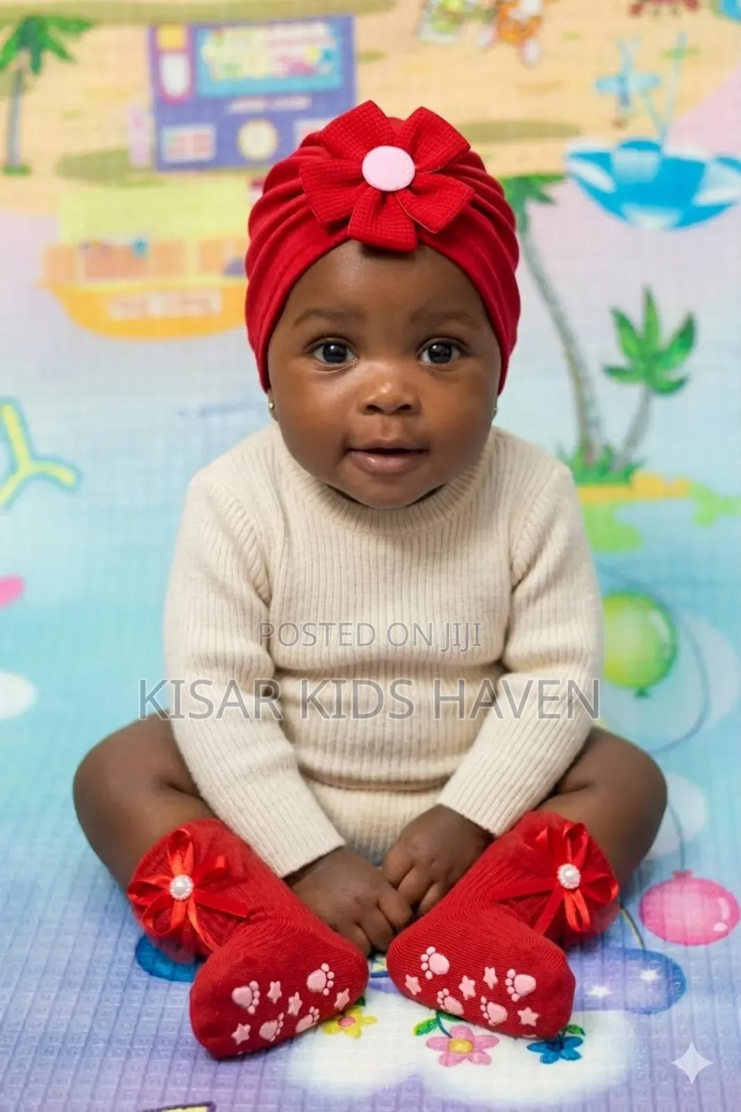 Cute Baby Girl Hair Cap With Socks 6months to 1 Year
