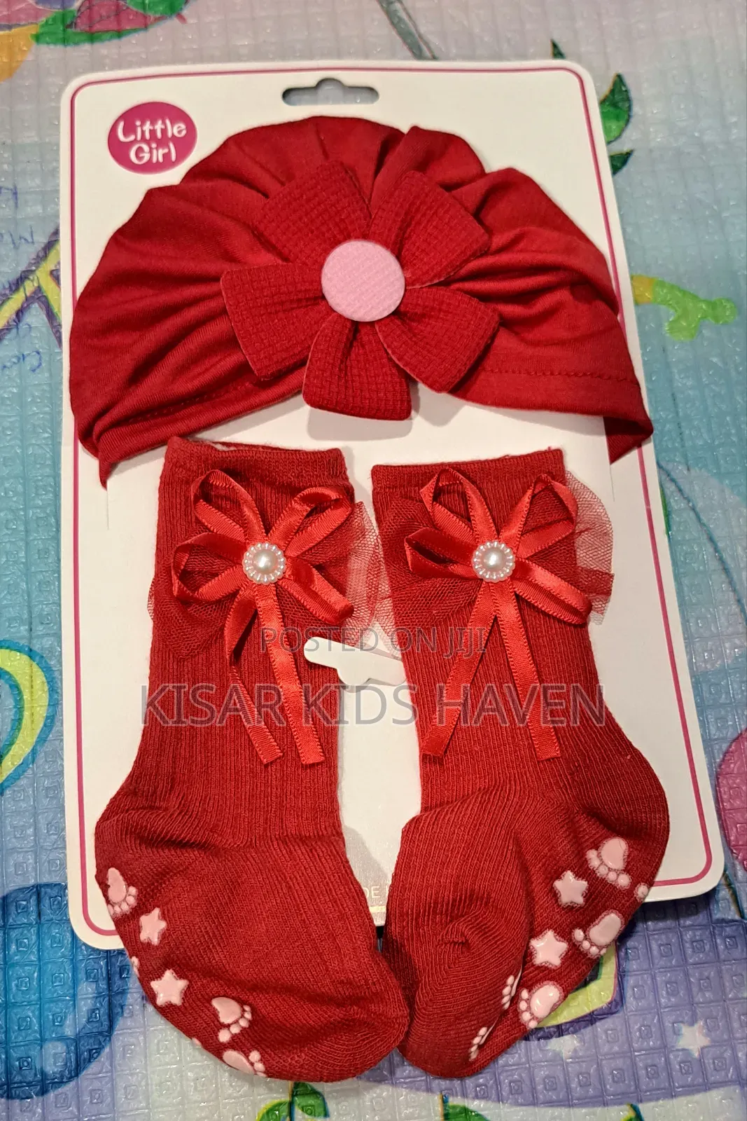 Cute Baby Girl Hair Cap With Socks 6months to 1 Year