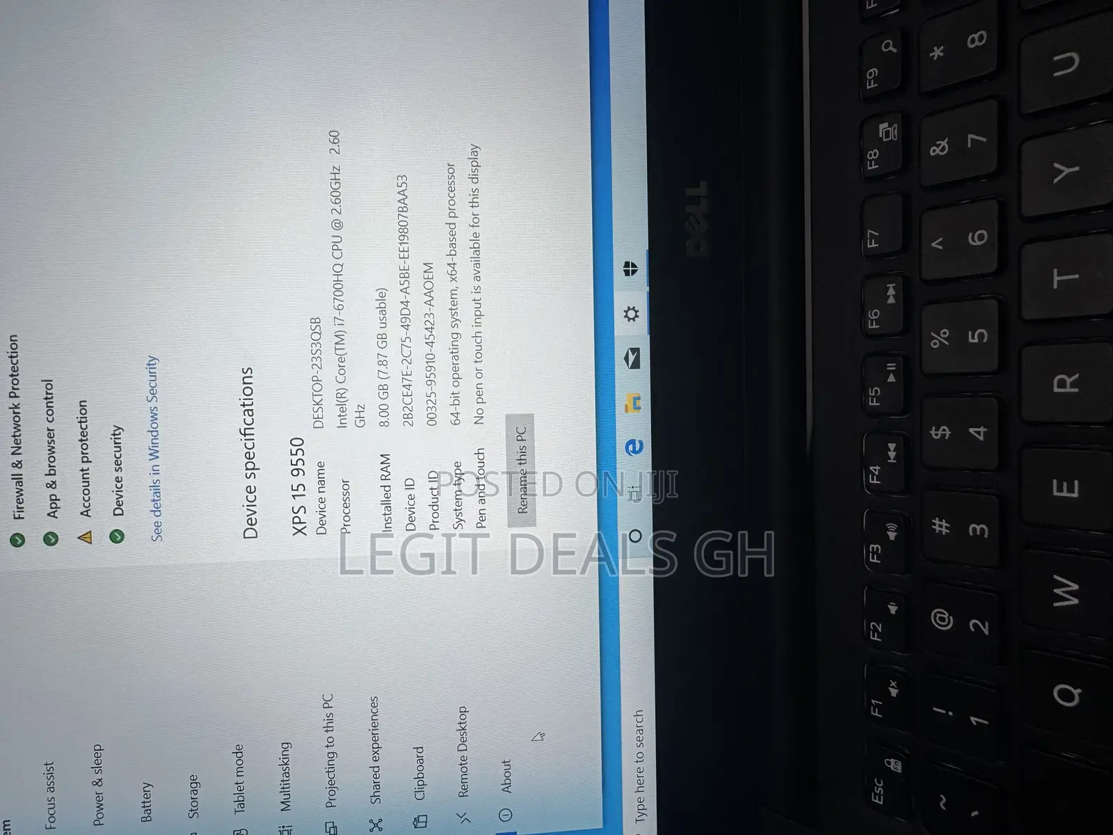 Laptop Dell XPS 15 9560 8GB Intel Core i7 SSD 256GB