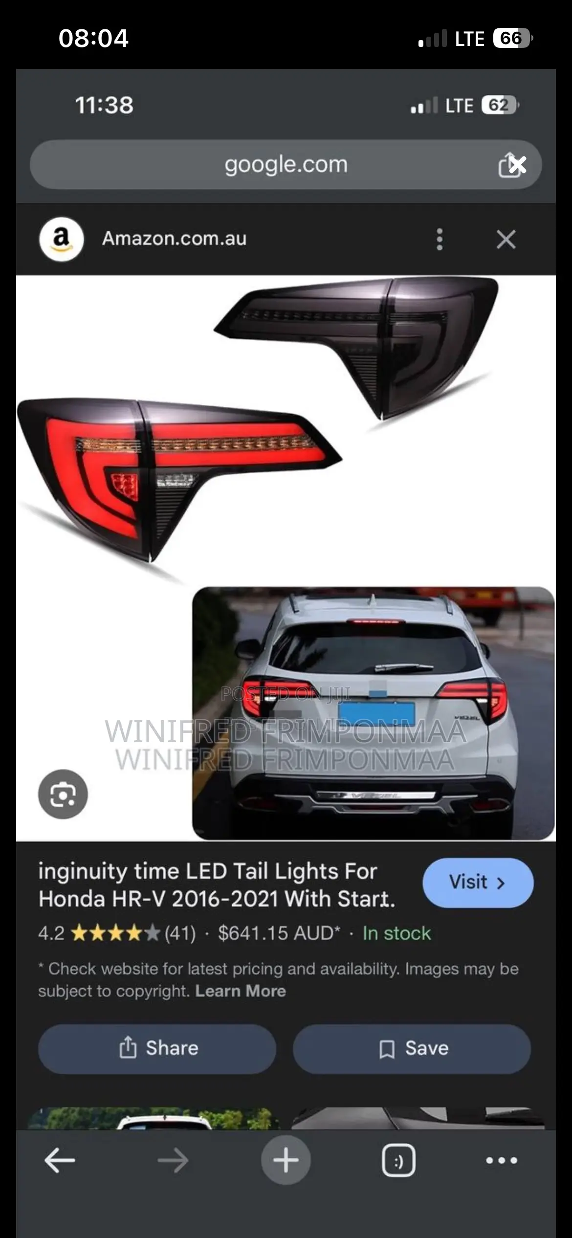 Hrv 2014,2015,2017,2018,2019 Spec Tail Light