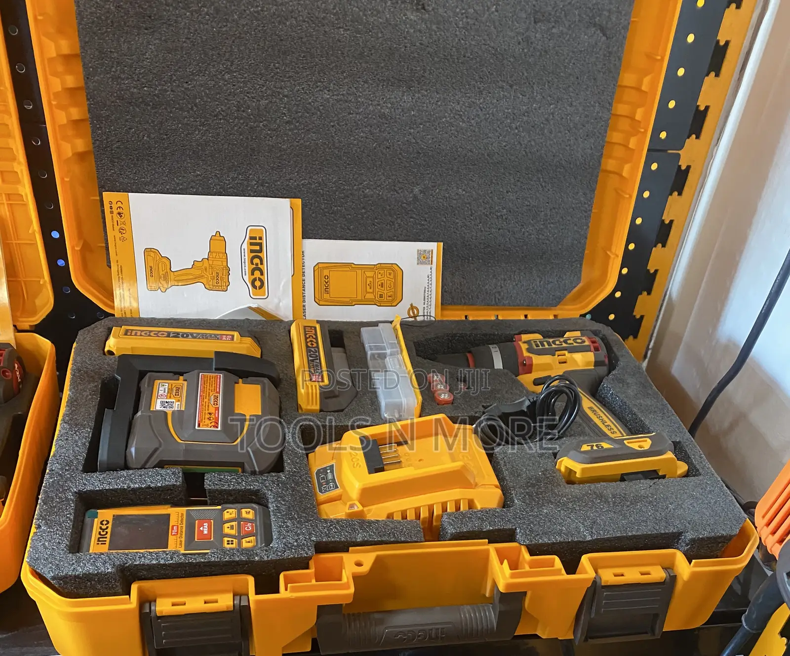 Cordless Drill 20v 76nm + Laser Level + Distance Detector 70m
