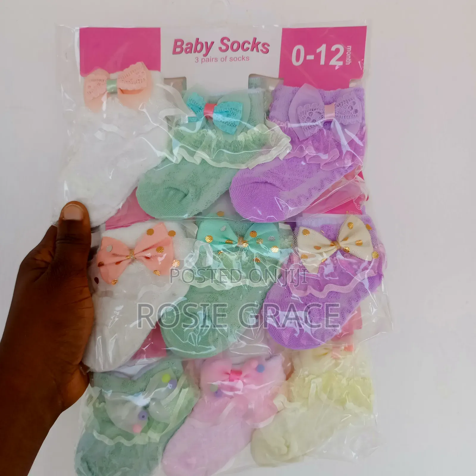 3 Pair Girly Floral Socks