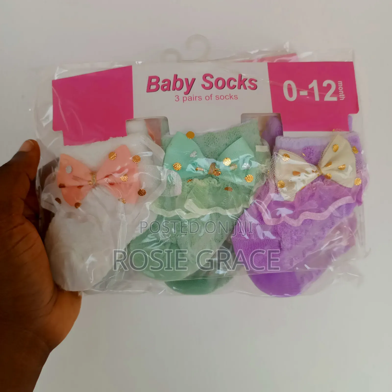 3 Pair Girly Floral Socks