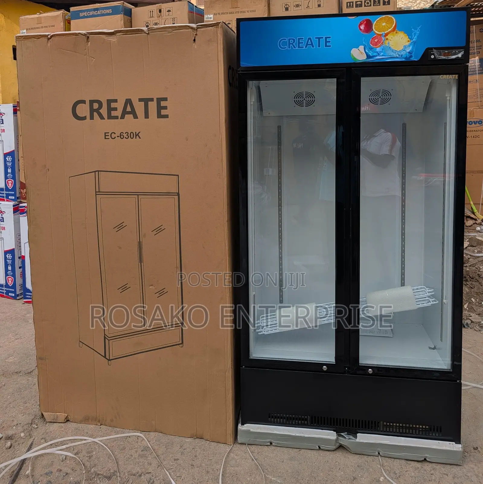 Create 630l Side By Side Display Fridge