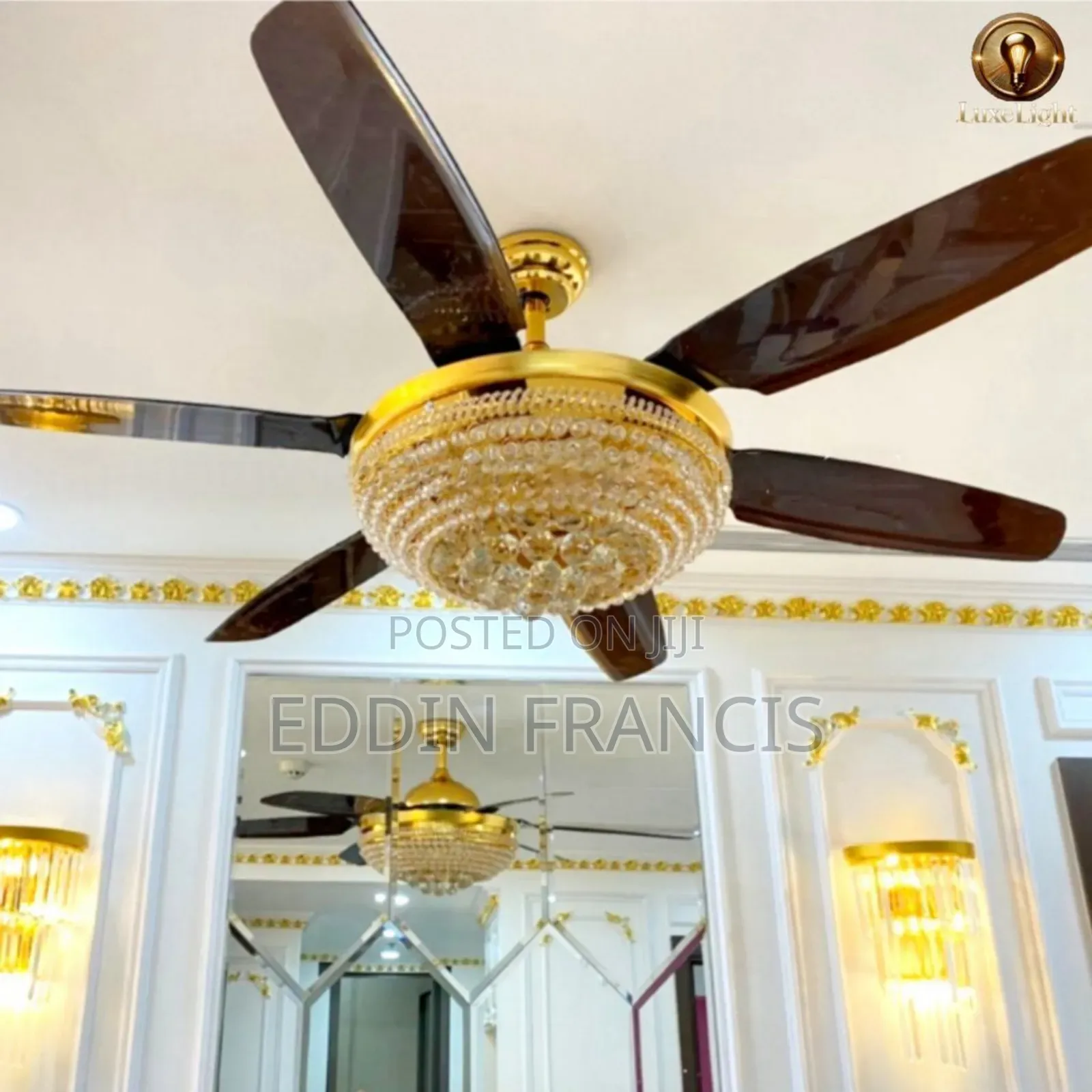 Stylish Crystal Celling Fan Light
