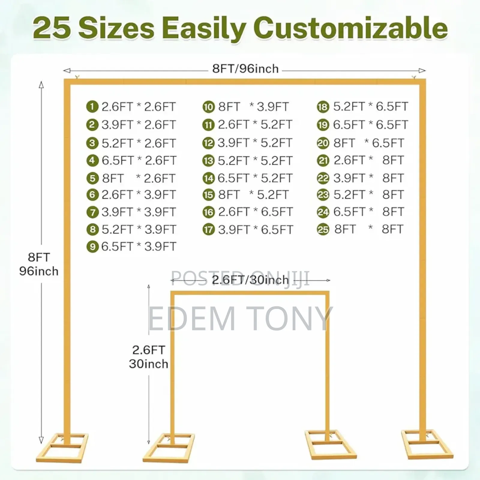 8ft X 8ft Backdrop Stand Kit Used for Photography or Event Decorations