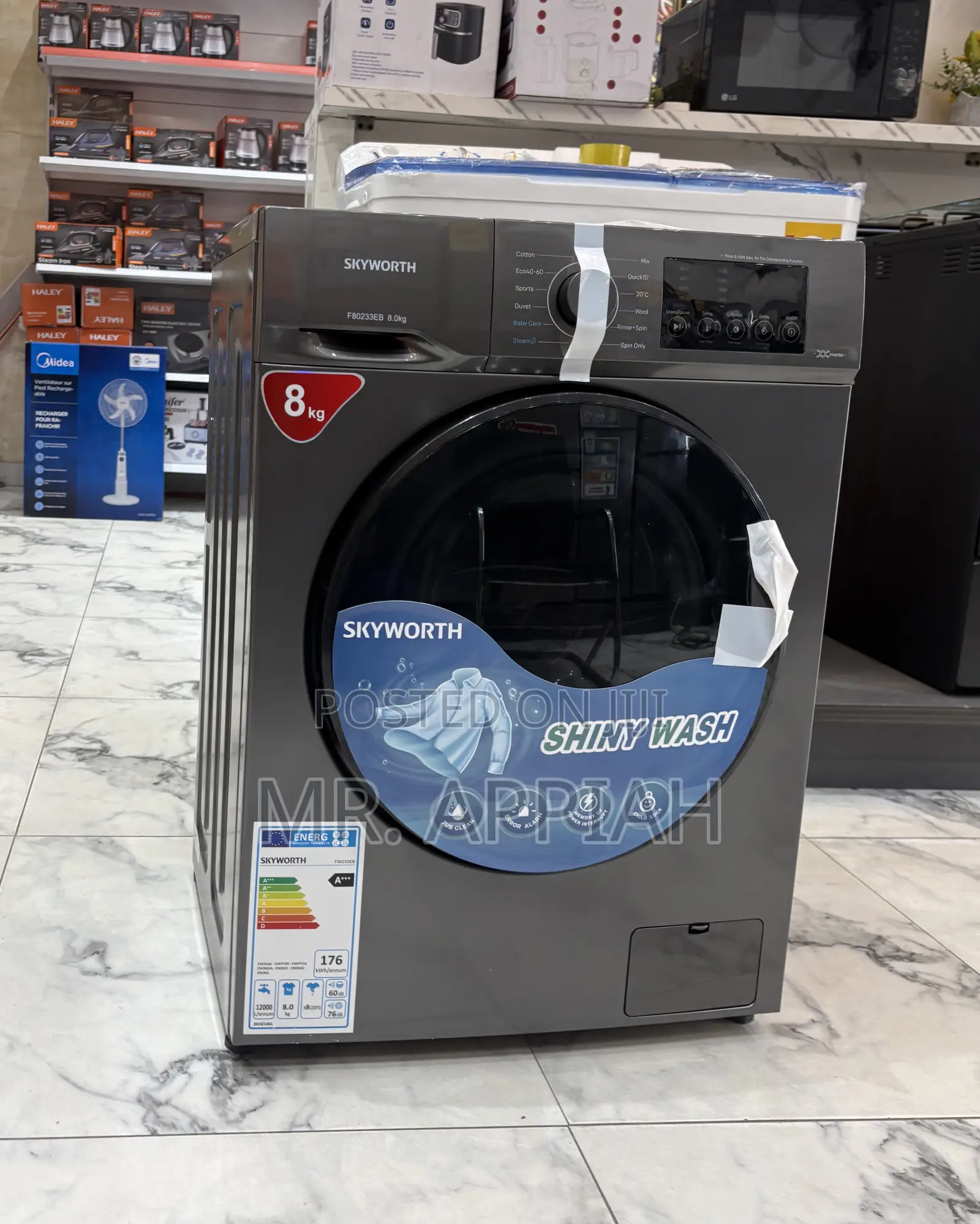Choose Reliable Skyworth Front Load Inverter Washing Machine(Gray).