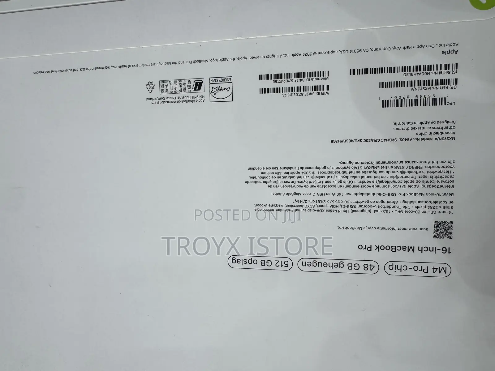 New Apple MacBook Pro 2024 M4 Pro 16-inch 48GB Apple M4 Pro SSD 512GB