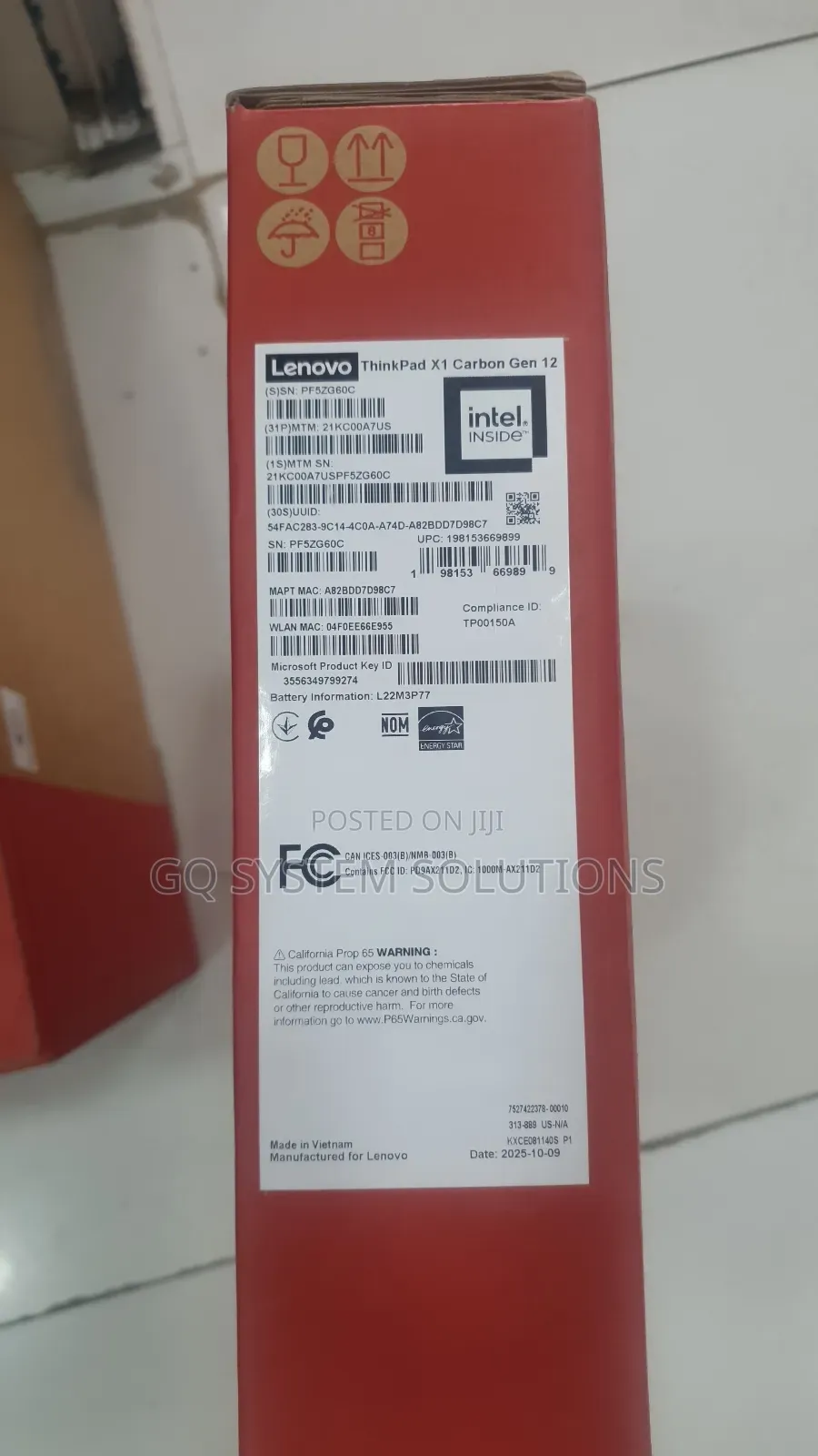 New Laptop Lenovo ThinkPad X1 Carbon 32GB Intel Core Ultra 7 SSD 1T