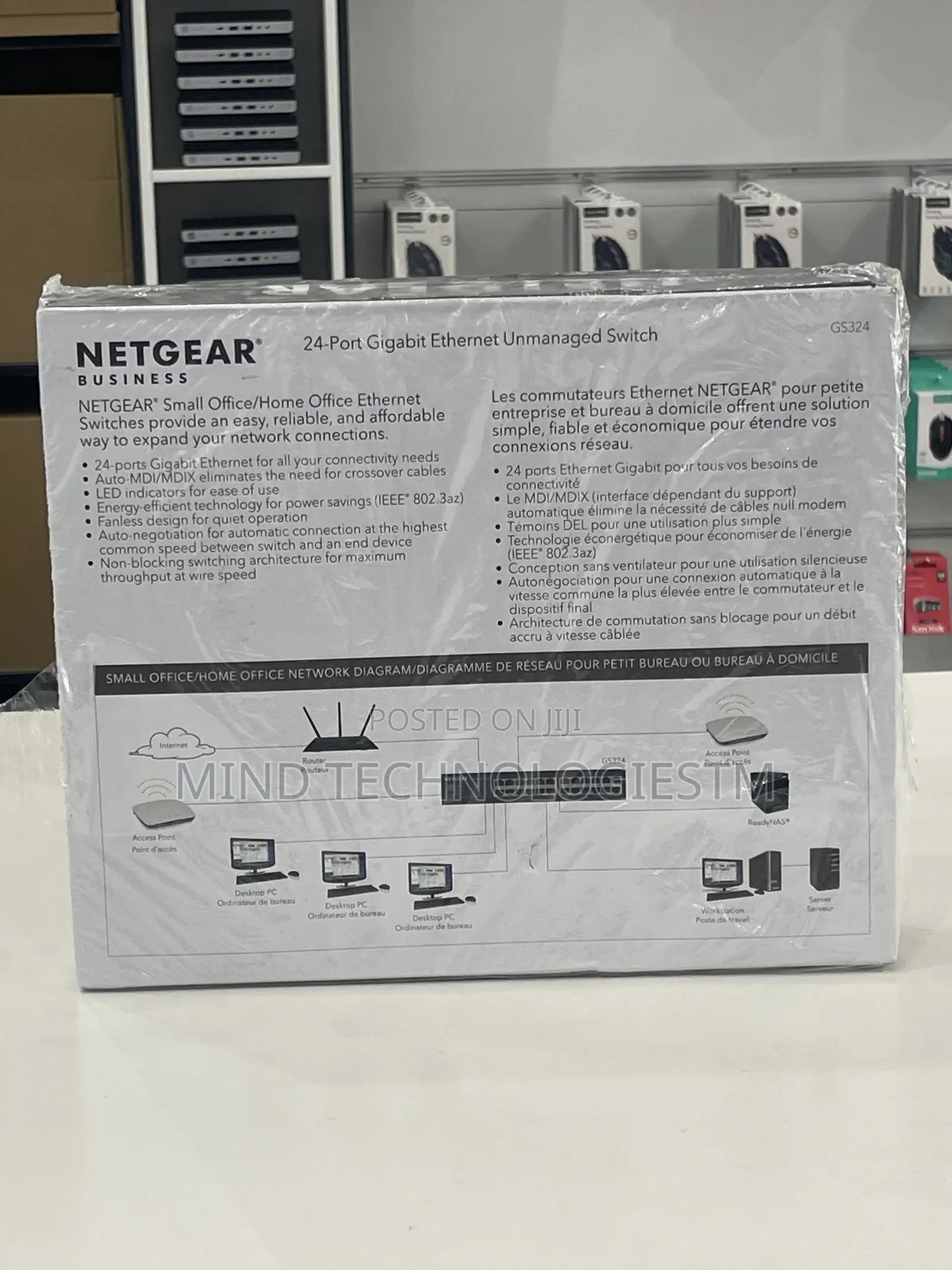 Netgear 24-Port Gigabit Ethernet Unmanaged Switch Gs324