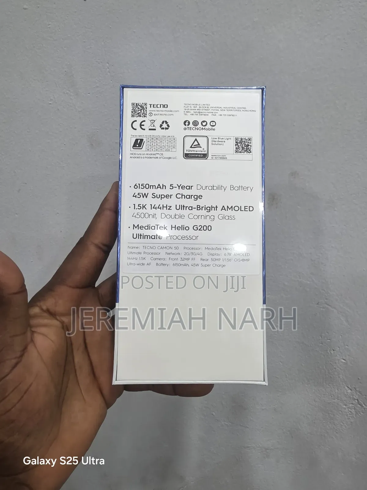 New Tecno Camon 50 256 GB Black