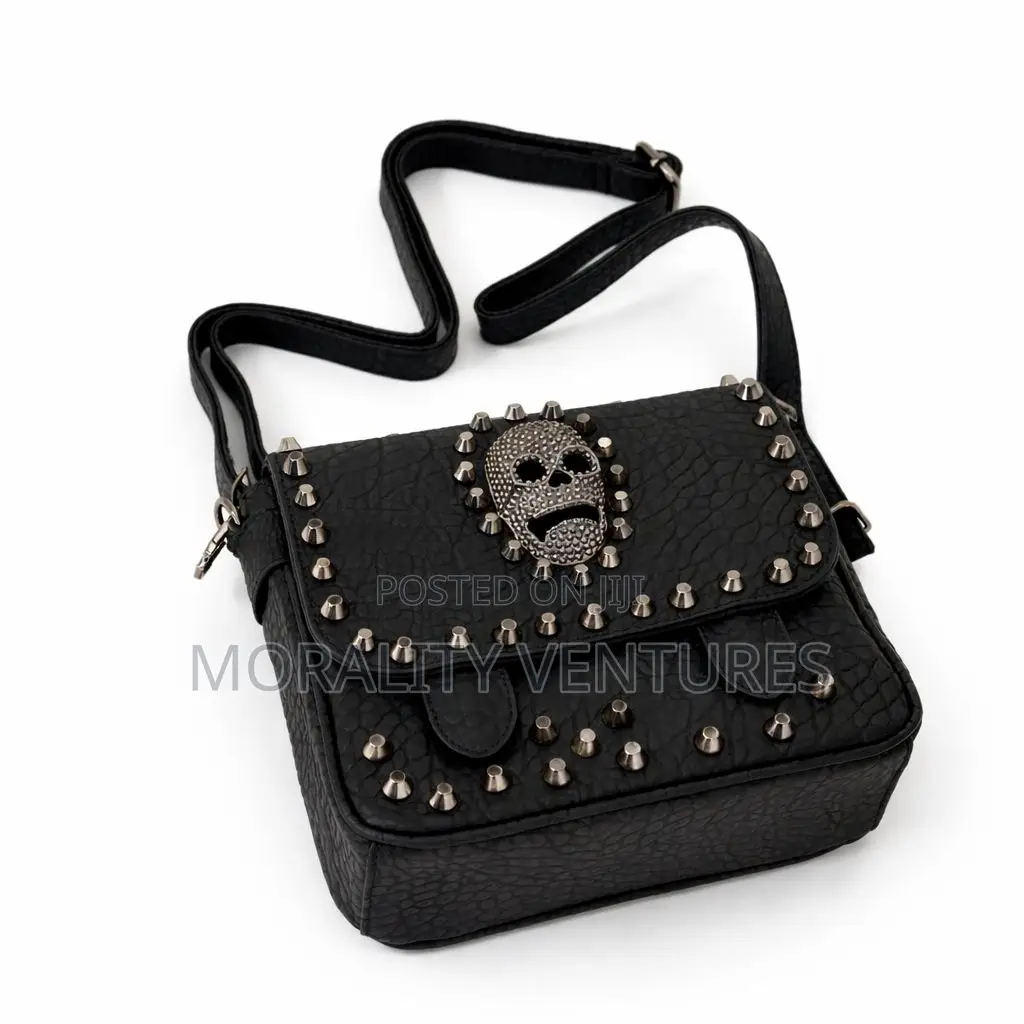 Black Faux Leather Crossbody Bag