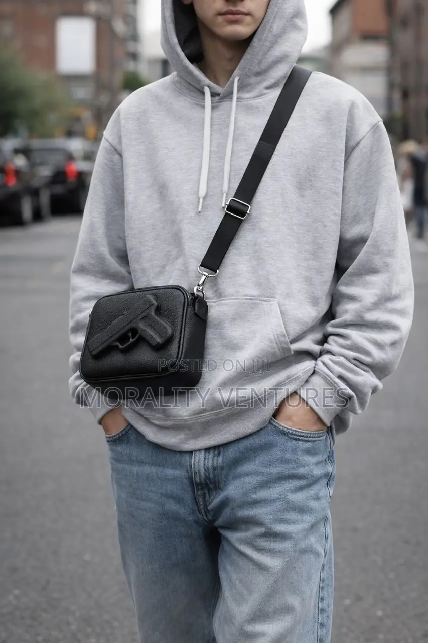 Black Faux Leather Crossbody Bag