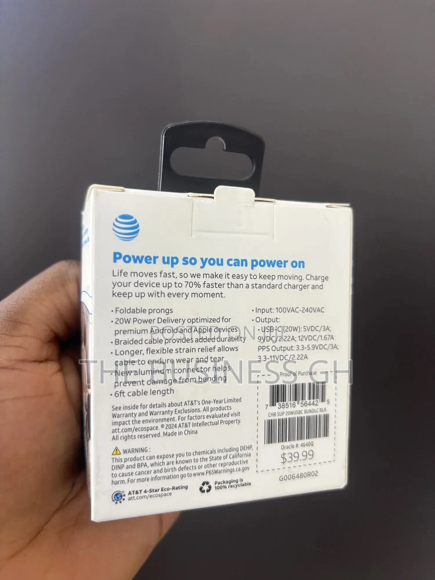 At T Cable and Adapter Type C to C Charger