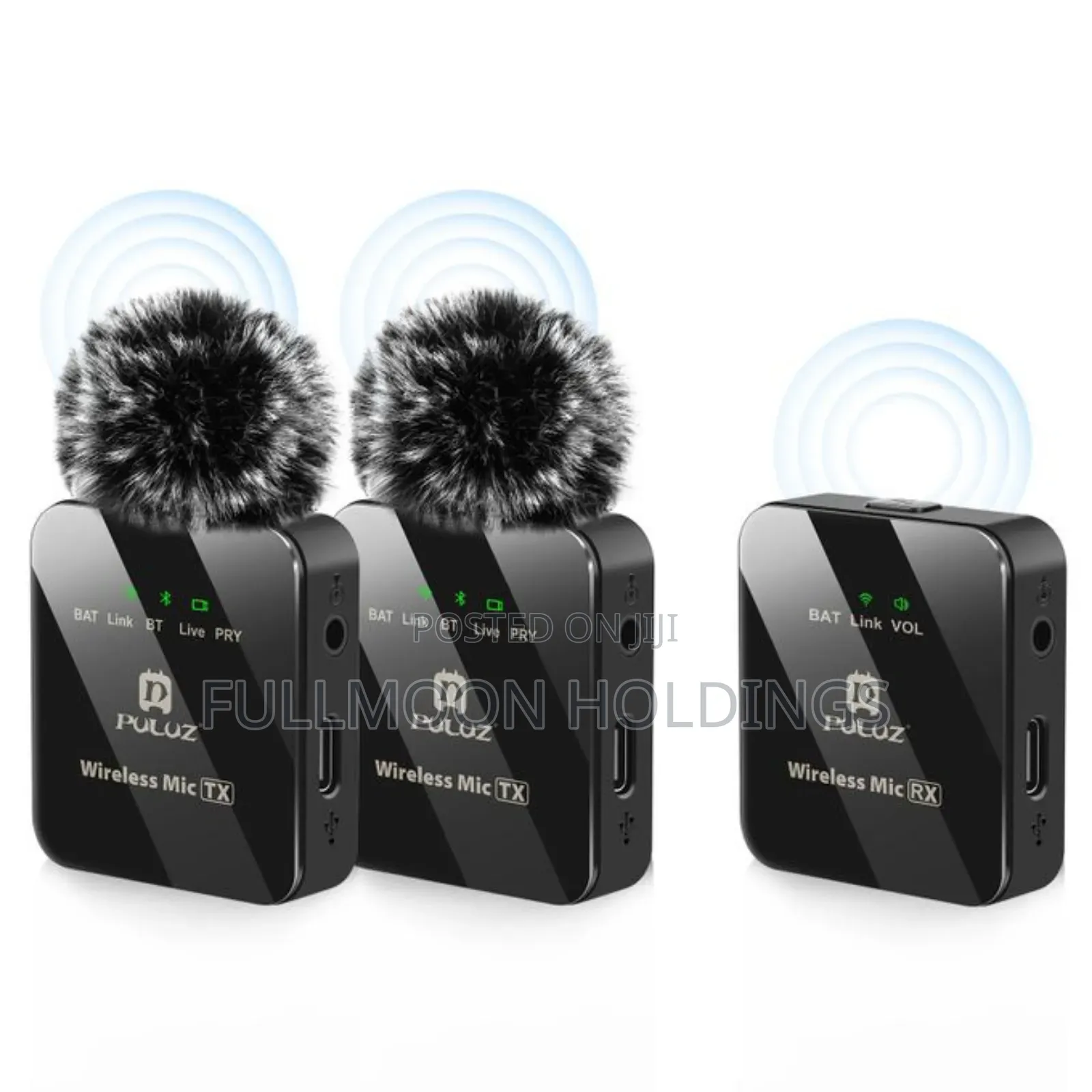 Puluz 2 Tx + 1rx Wireless Lavalier Microphone 4 Smartphones Cameras