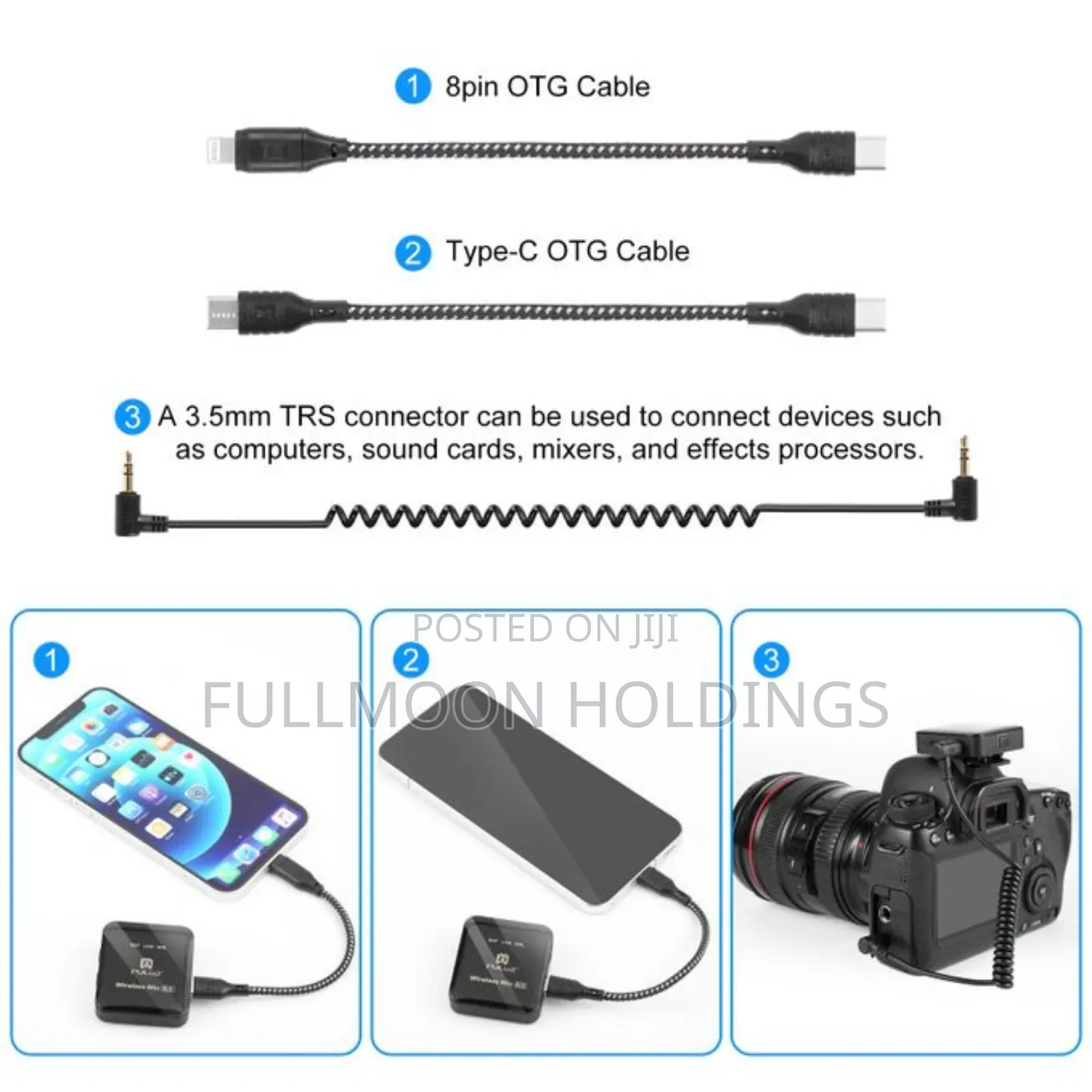 Puluz 2 Tx + 1rx Wireless Lavalier Microphone 4 Smartphones Cameras
