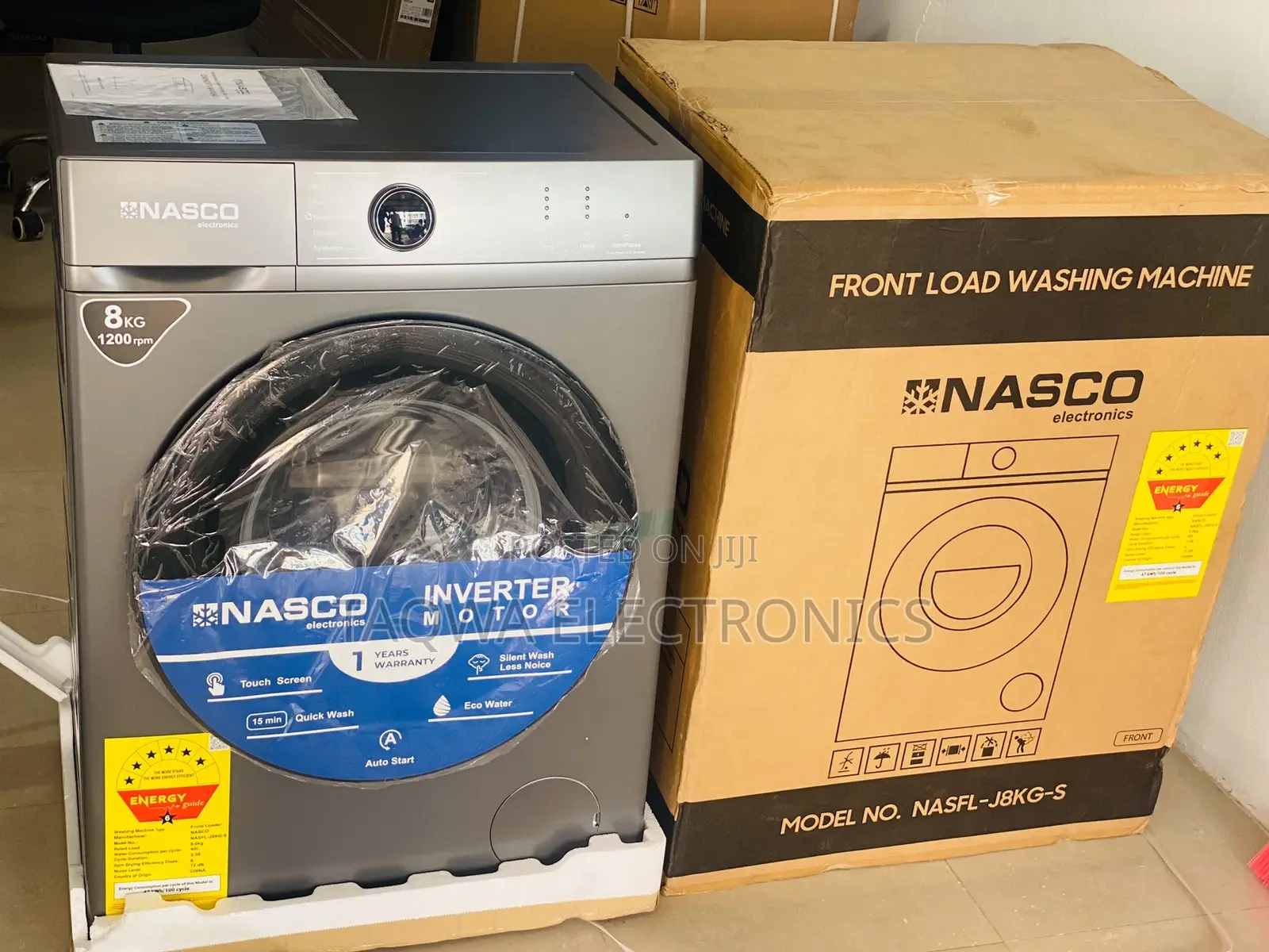 Nasfl-J8kg-S Nasco 8kg Front Load Washing Machine