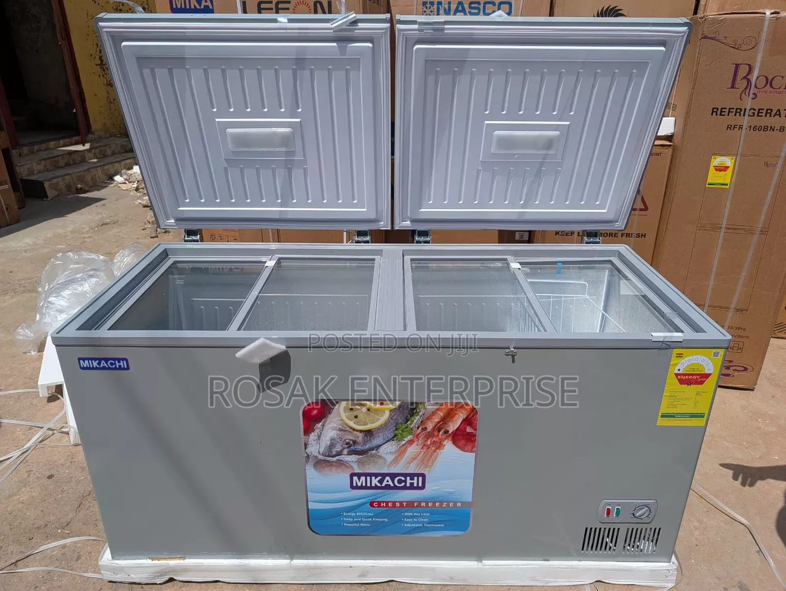 Mikachi Mik-598cf Chest Freezer *520ltrs* With Sliding Glass