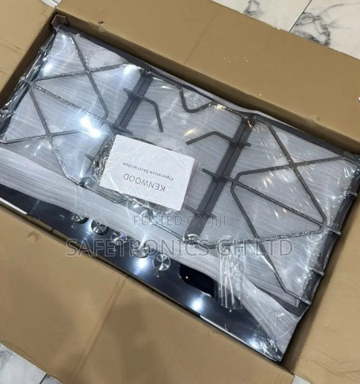 Newest Version Tempered 90cm Inbuilt Kenwwod 5 Gas Hob Black