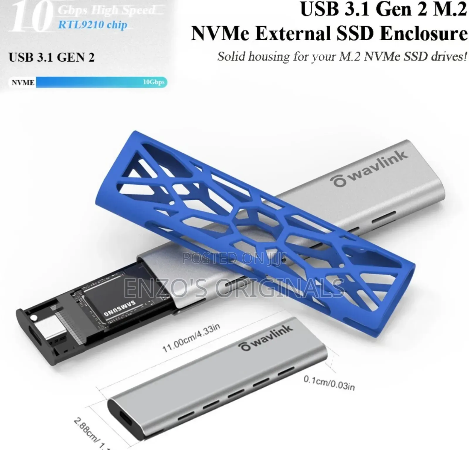 M.2 Nvme Ssd Enclosure Wavelink Brand High Quality 10gbps Usb-c 3.2