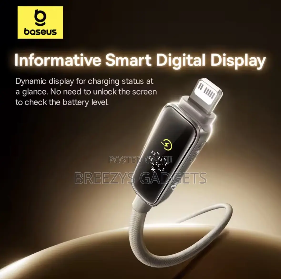 Baseus 20w Usb C Cable for iPhone 14 13 12 Pro Max Digital Display