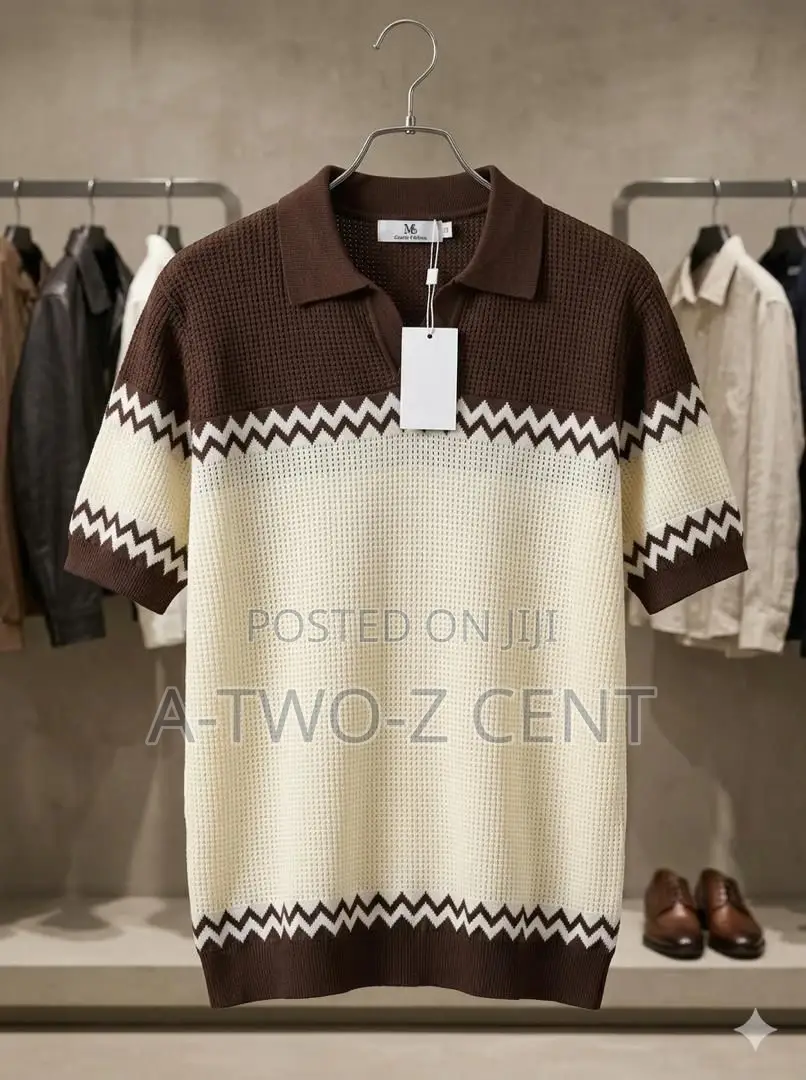 Zipped Knitted Polo Tees