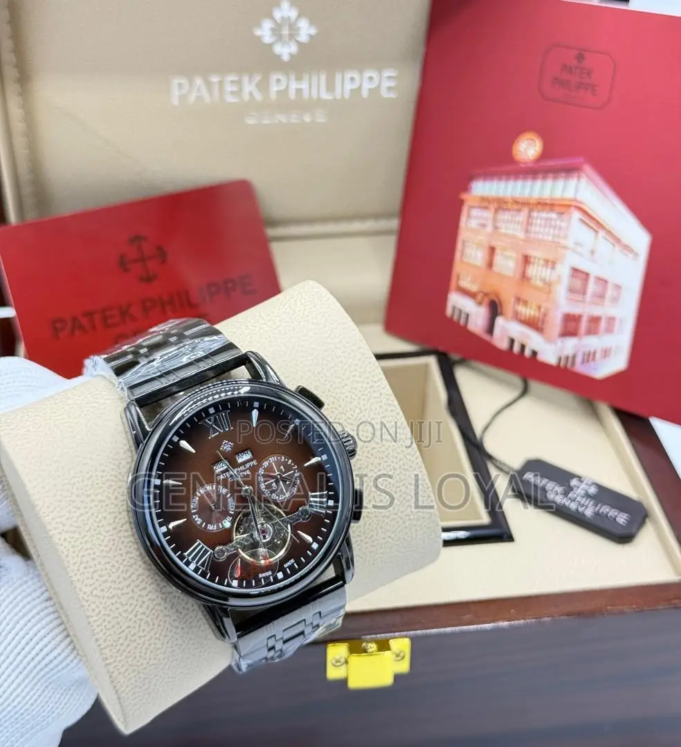 Patek Philippe Black Automatic Stainless Mens Watch