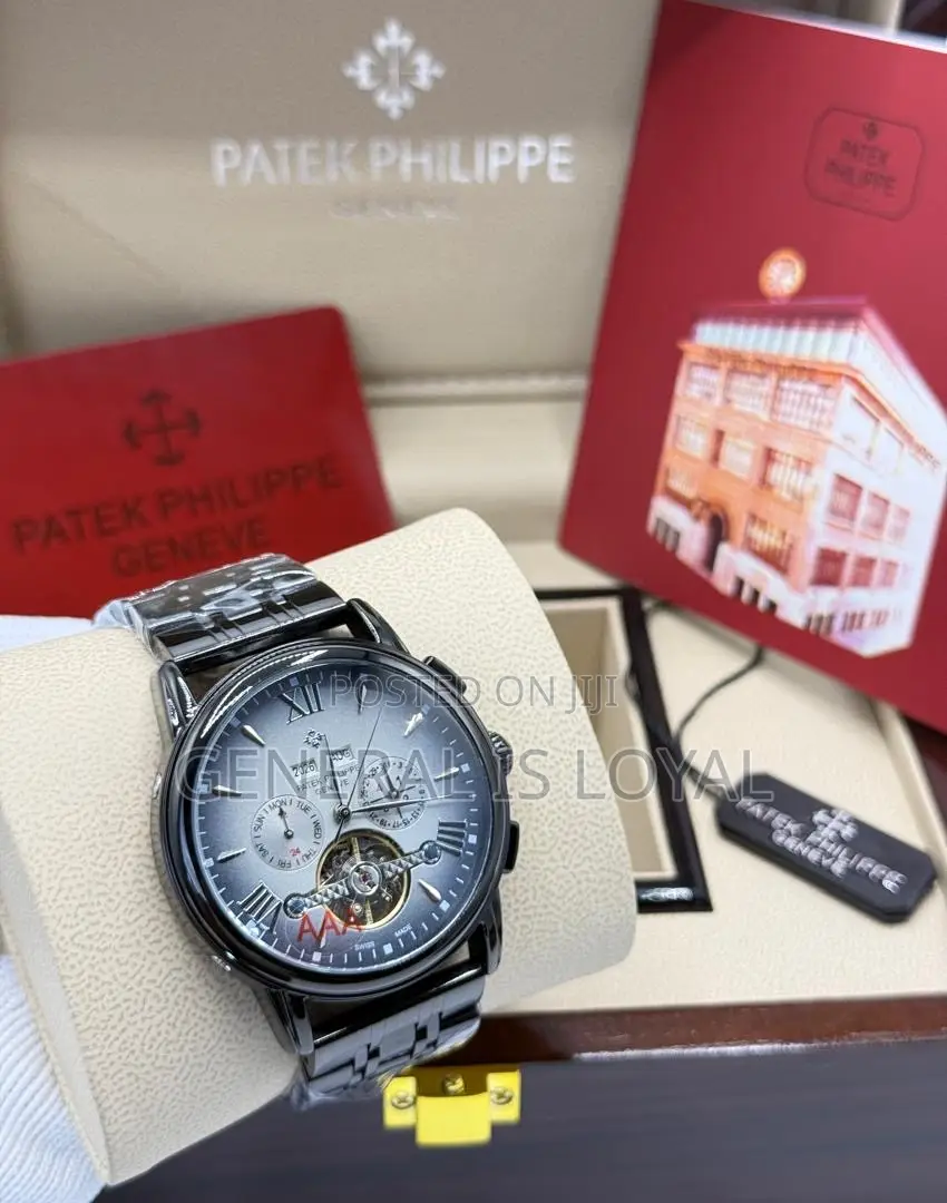 Patek Philippe Black Automatic Stainless Mens Watch