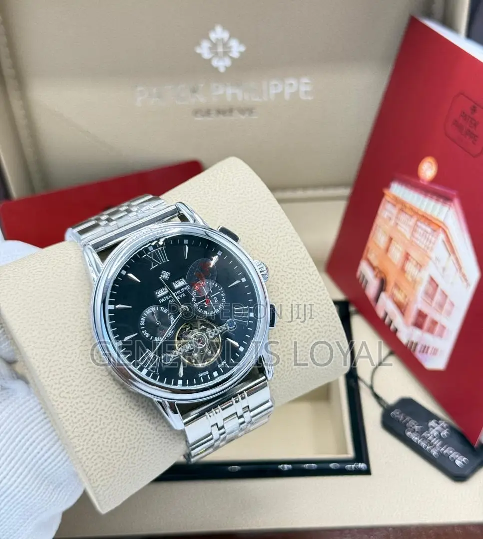 Patek Philippe Silver Mechanical Stainless Mens Watch