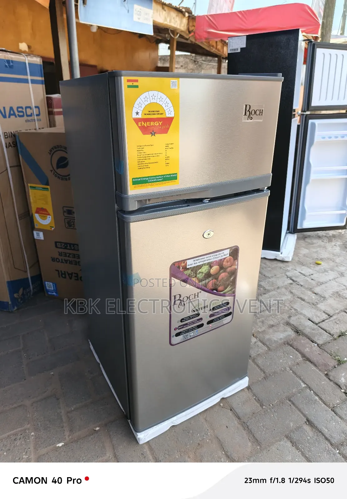 Roch 95liter Double Door Refrigerator