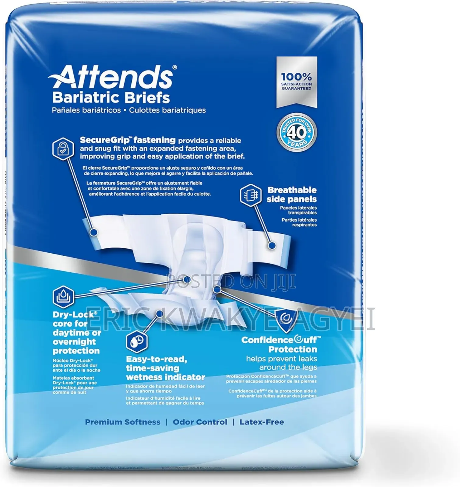 Attends Bariatric Briefs With Advanced Dermadry, Xx-Large