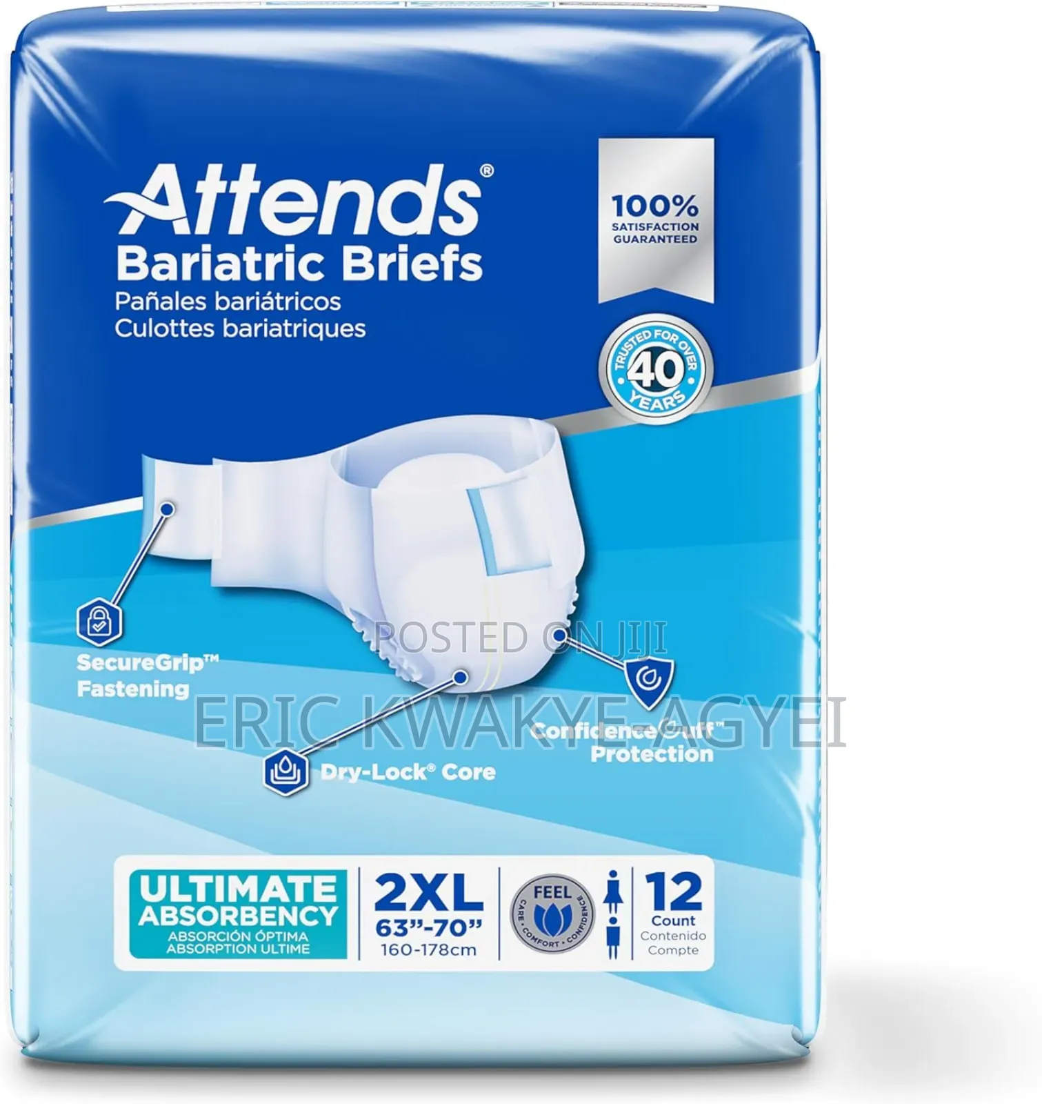 Attends Bariatric Briefs With Advanced Dermadry, Xx-Large