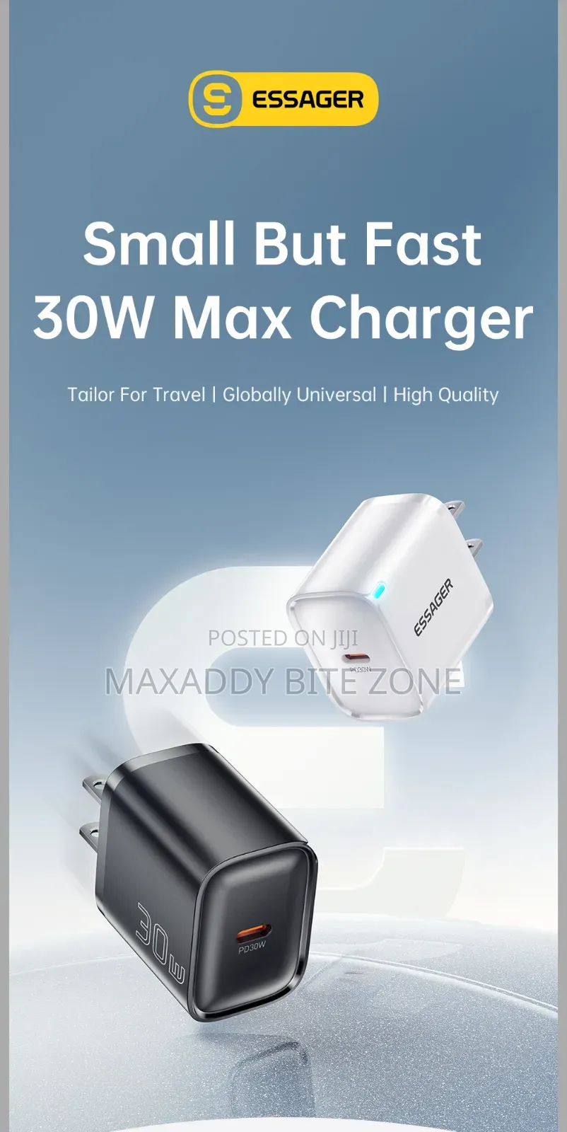 30w Essager Type C + Usb a Adapter