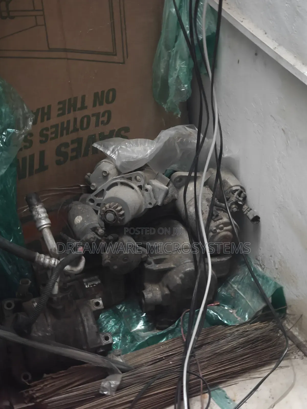 Assorted Auto Parts Nissan and Chrysler Starter, Ac Compressor Etc