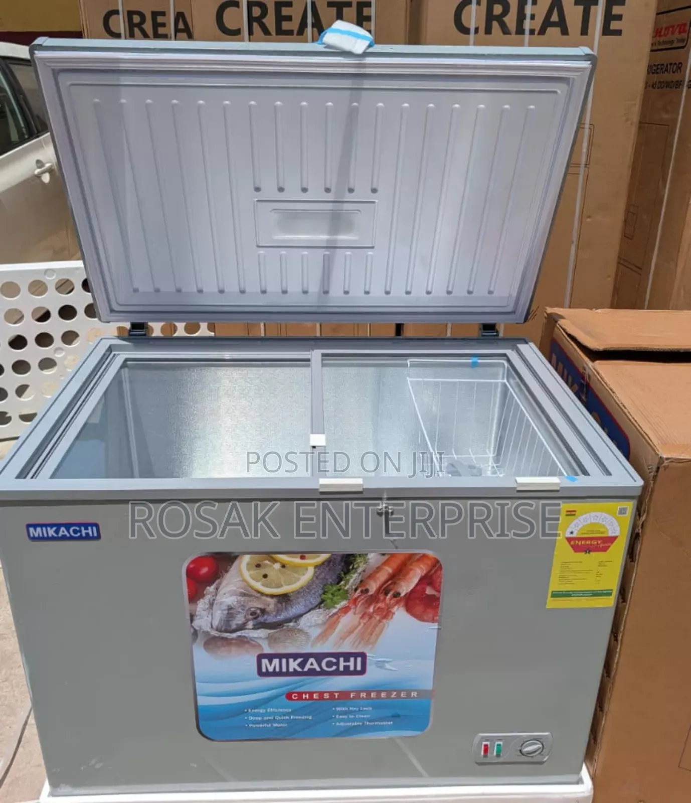 Mikachi 378cf Chest Freezer 
Sliding Glass 
Size *308ltts*
