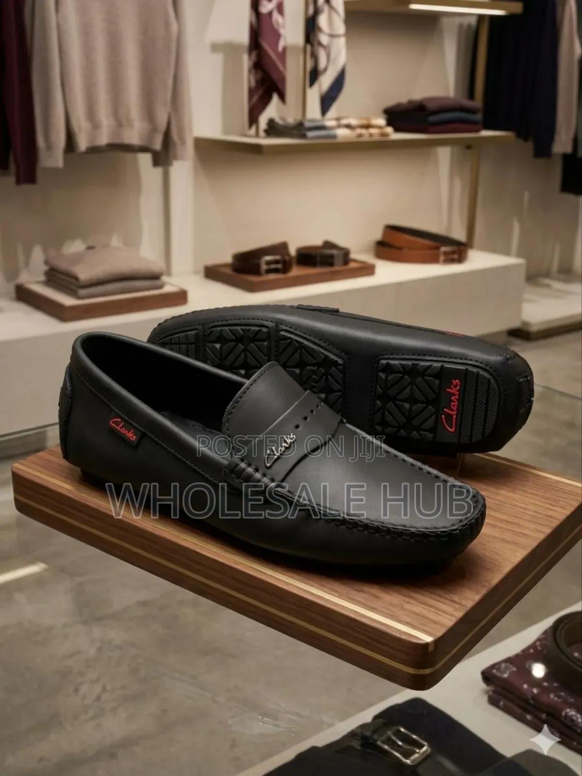 Hew Black Loafers For Men