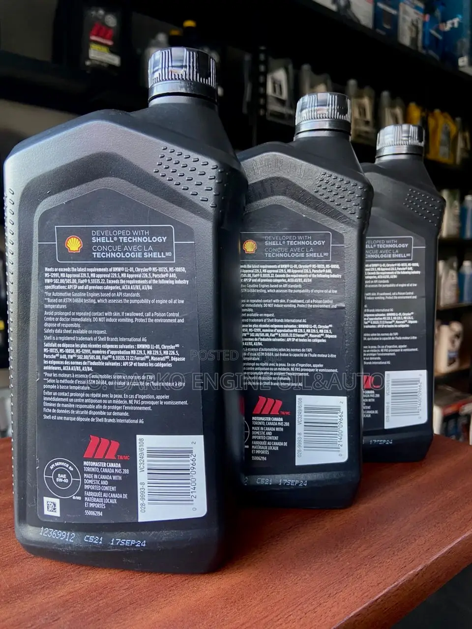 Motomaster 5w-40 1l Full Synthetic Engine Oil (Canada)