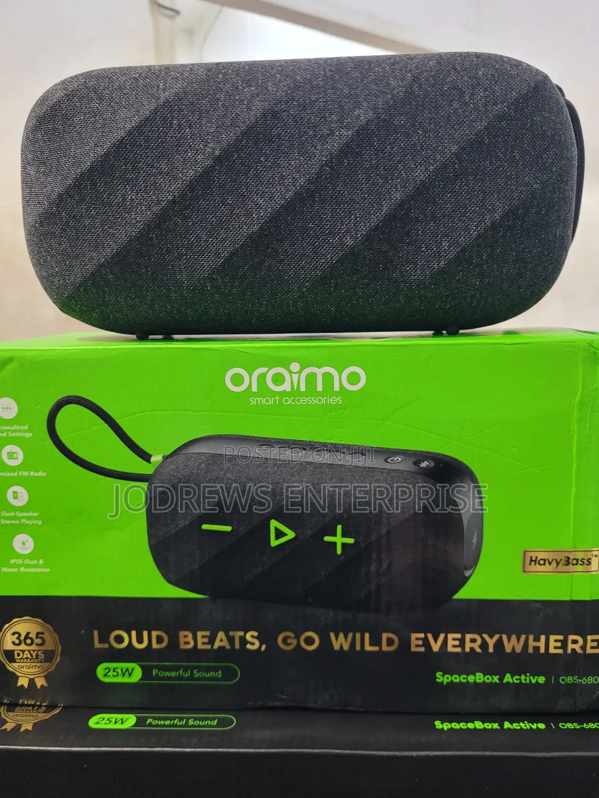 Oraimo Spacebox Active 25w Portable Speaker With Fm Radio Custom Eq.
