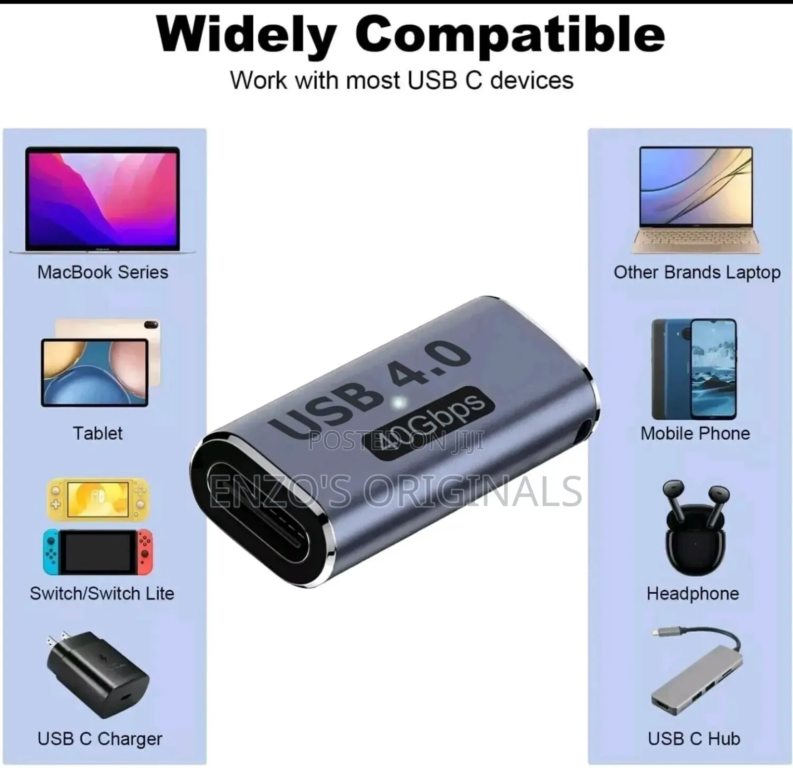 Usb-C Extender Joiner Extention Female to Female 240watt 40gbps New