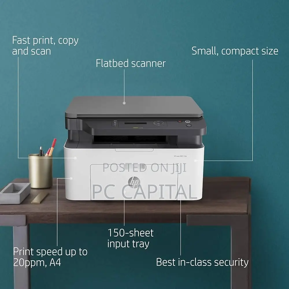 Hp Laser MFP 136a, Multifunctional Printer, Print, Copy, Scan