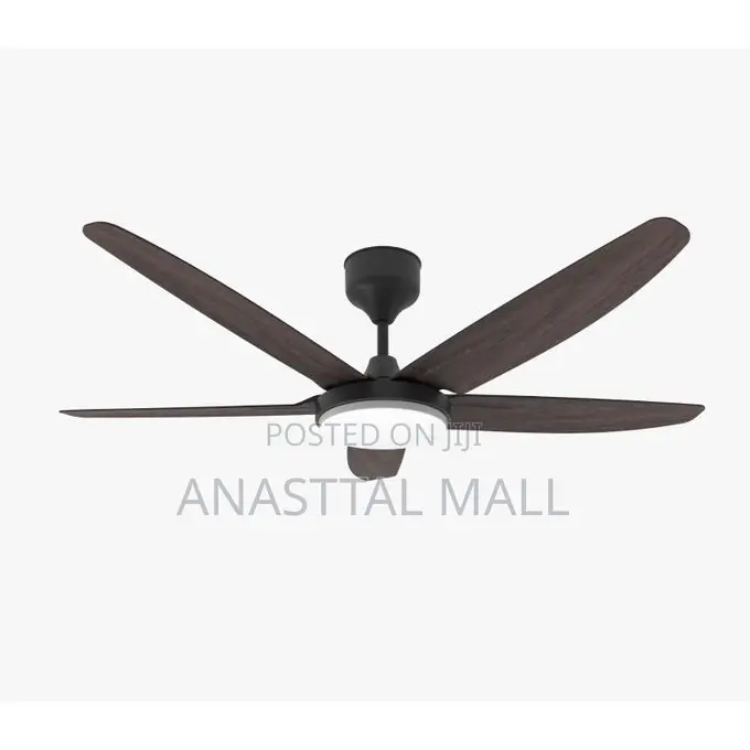 5 Blades Modern Art Ceiling Fan Black/Dark Wood