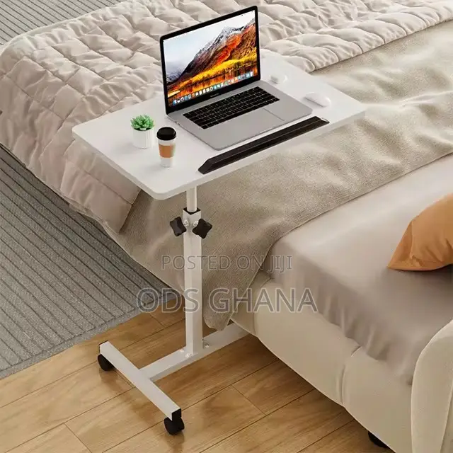 Adjustable Bedside Table Overbed Bedside With Wheels for Home School